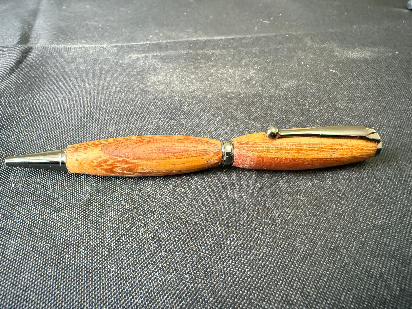 Beautiful hand-turned wooden twist action pen